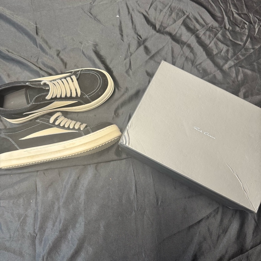 rick owens mainline canvas suede van sneaker size 46